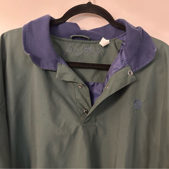 George Strait Men’s 1/4 Button Up Long Sleeve Green & Blue Windbreaker Sz XL GUC - Picture 7 of 9